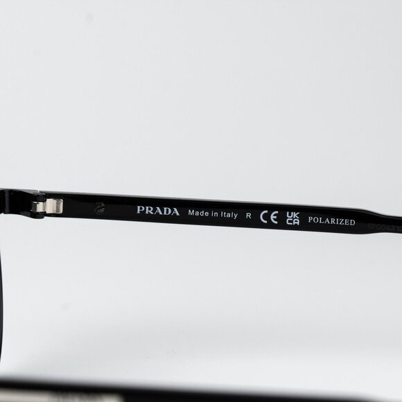 Prada Men Sunglasses Black Polarized Round PRB51S 1AB5Z1 NEW AUTHENTIC - Picture 8 of 13
